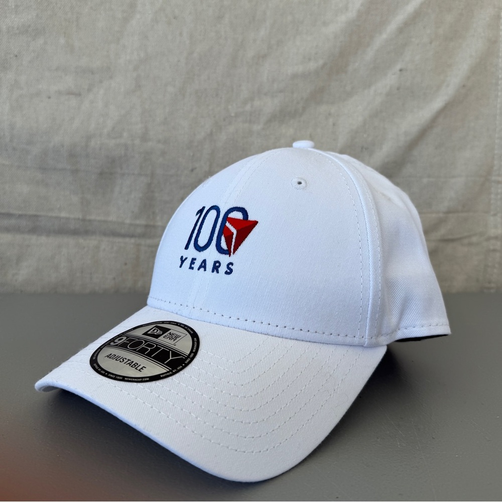 Delta Air Lines 100th Anniversary White Adjustable New Era 9FORTY Hat